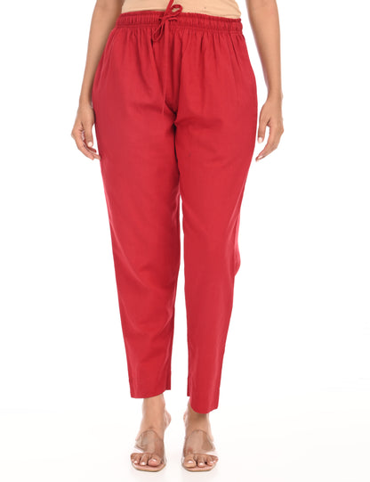 Tamara Every Day Cotton Pants - Maroon