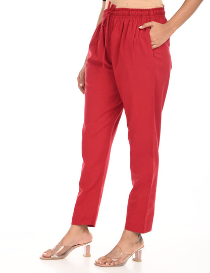 Tamara Every Day Cotton Pants - Maroon