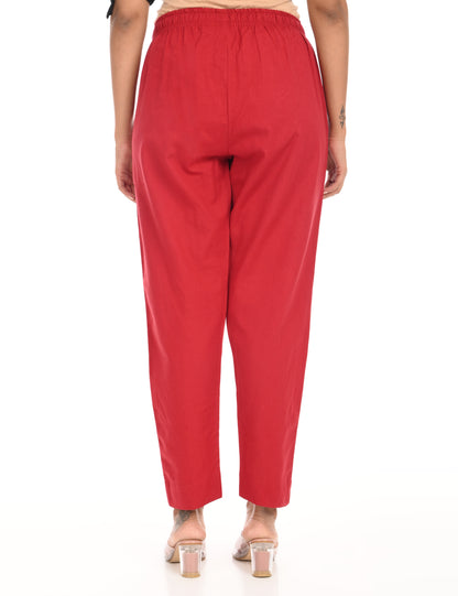 Tamara Every Day Cotton Pants - Maroon