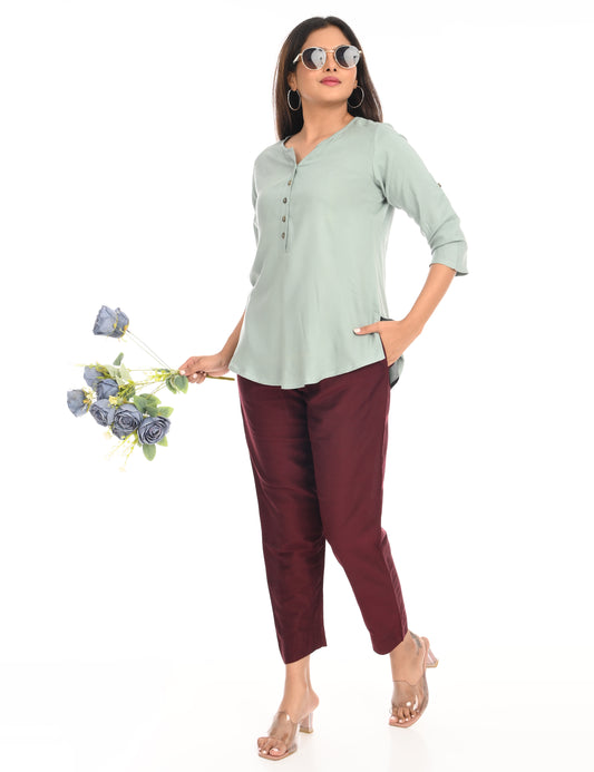 Solid Short top - Pastel Green