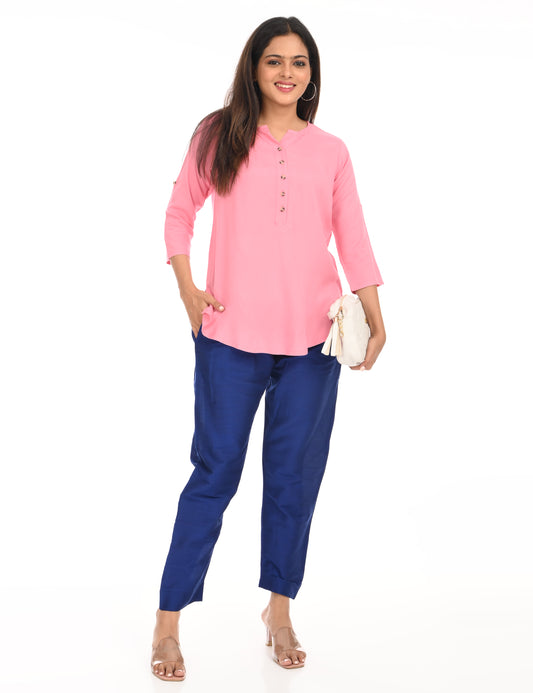 Solid Short top - Baby Pink