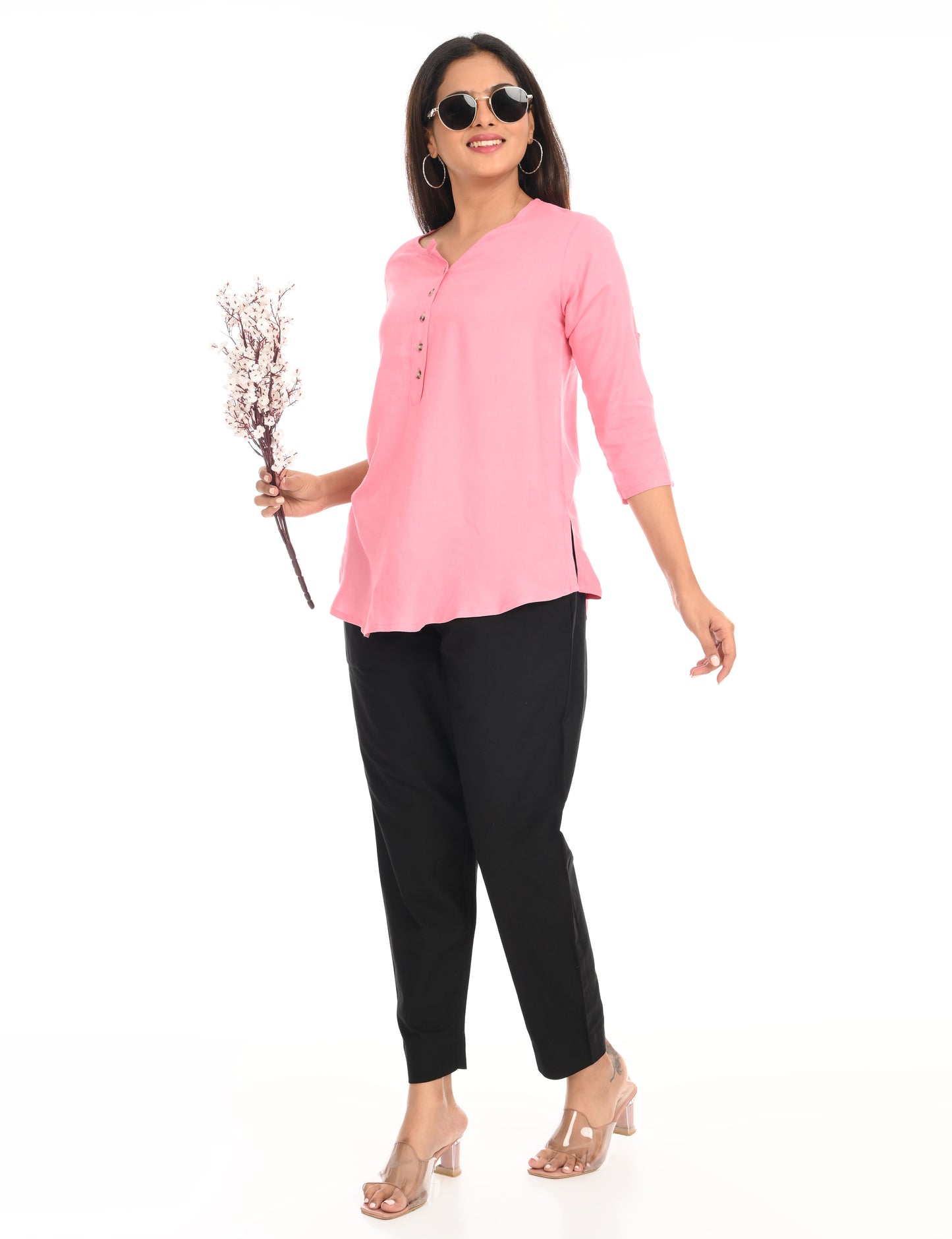 Solid Short top - Baby Pink