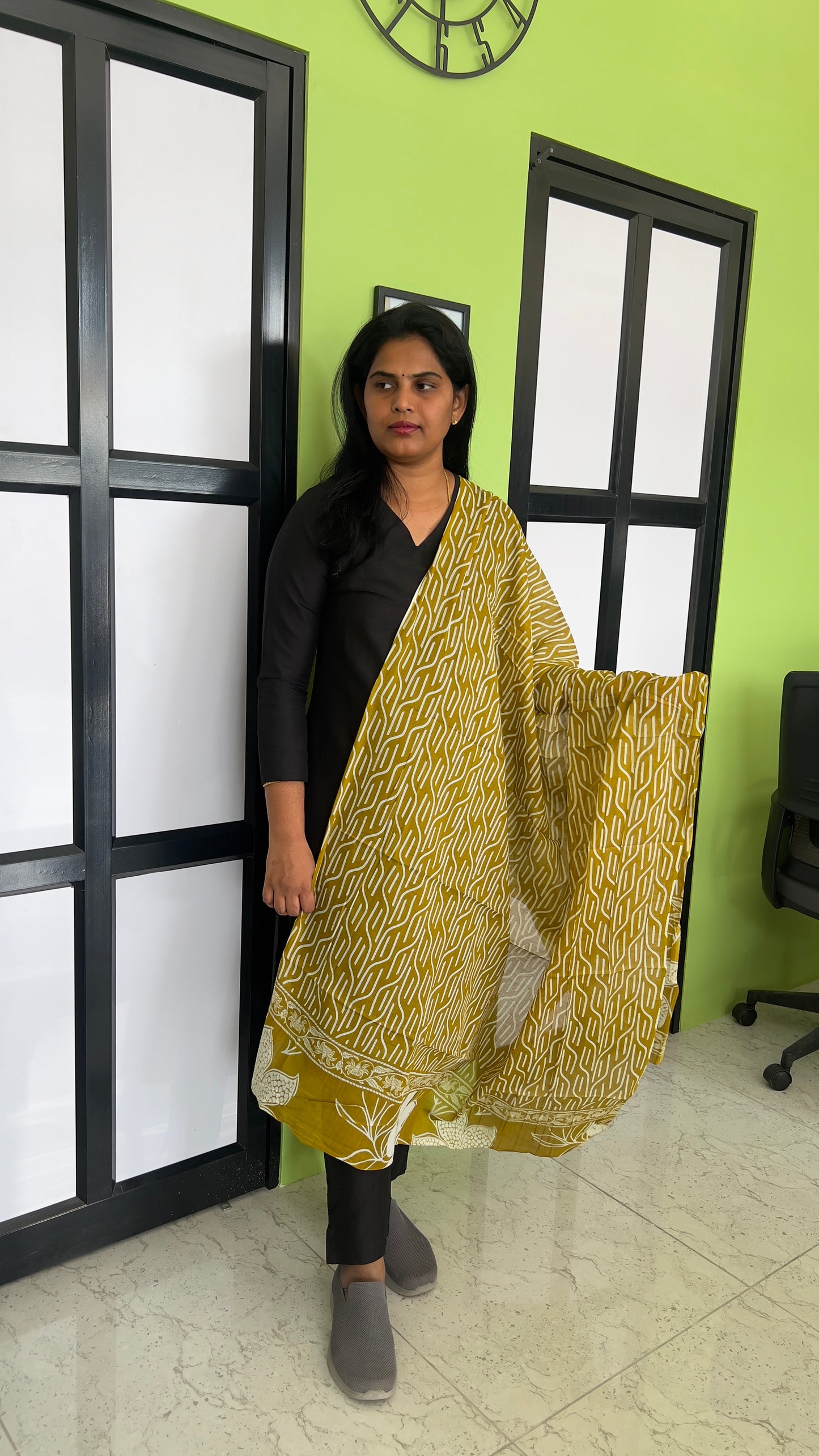 Cotton Dupatta - Mustard