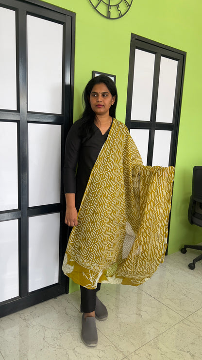 Cotton Dupatta - Mustard