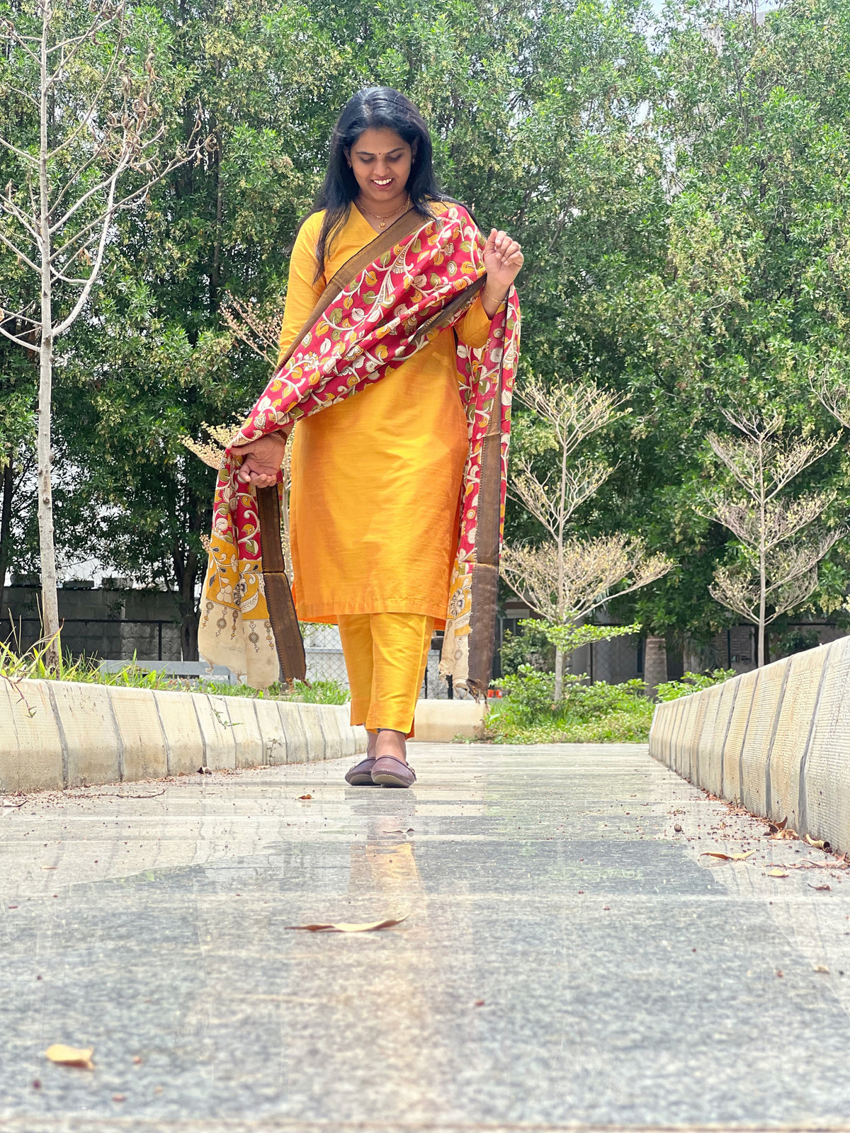 Mari Gold Yellow Silk cotton set