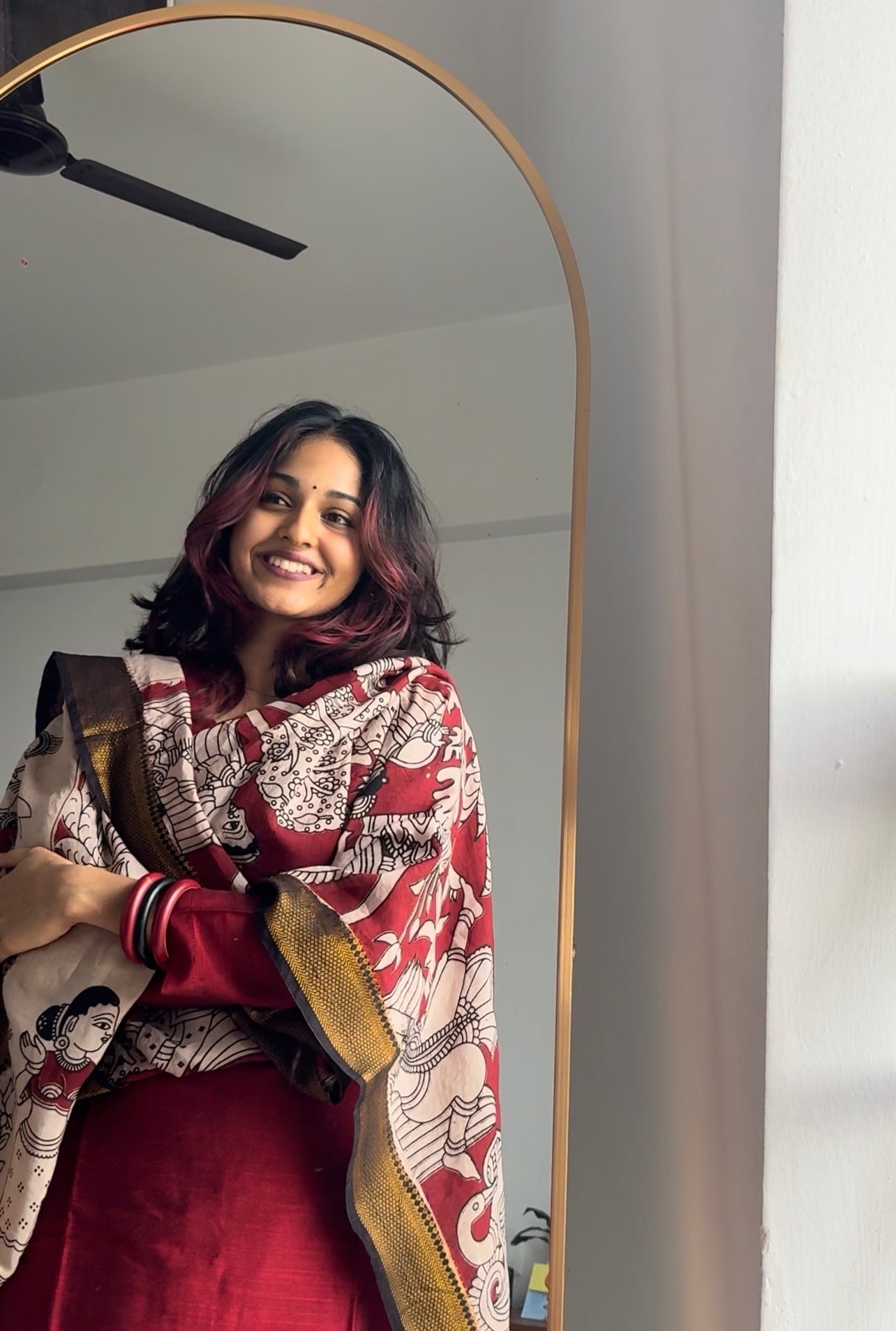 Raaga - Maroon Silk cotton set