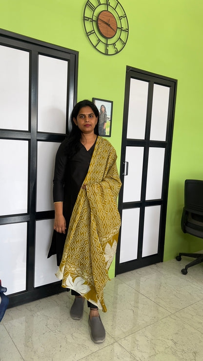 Cotton Dupatta - Mustard