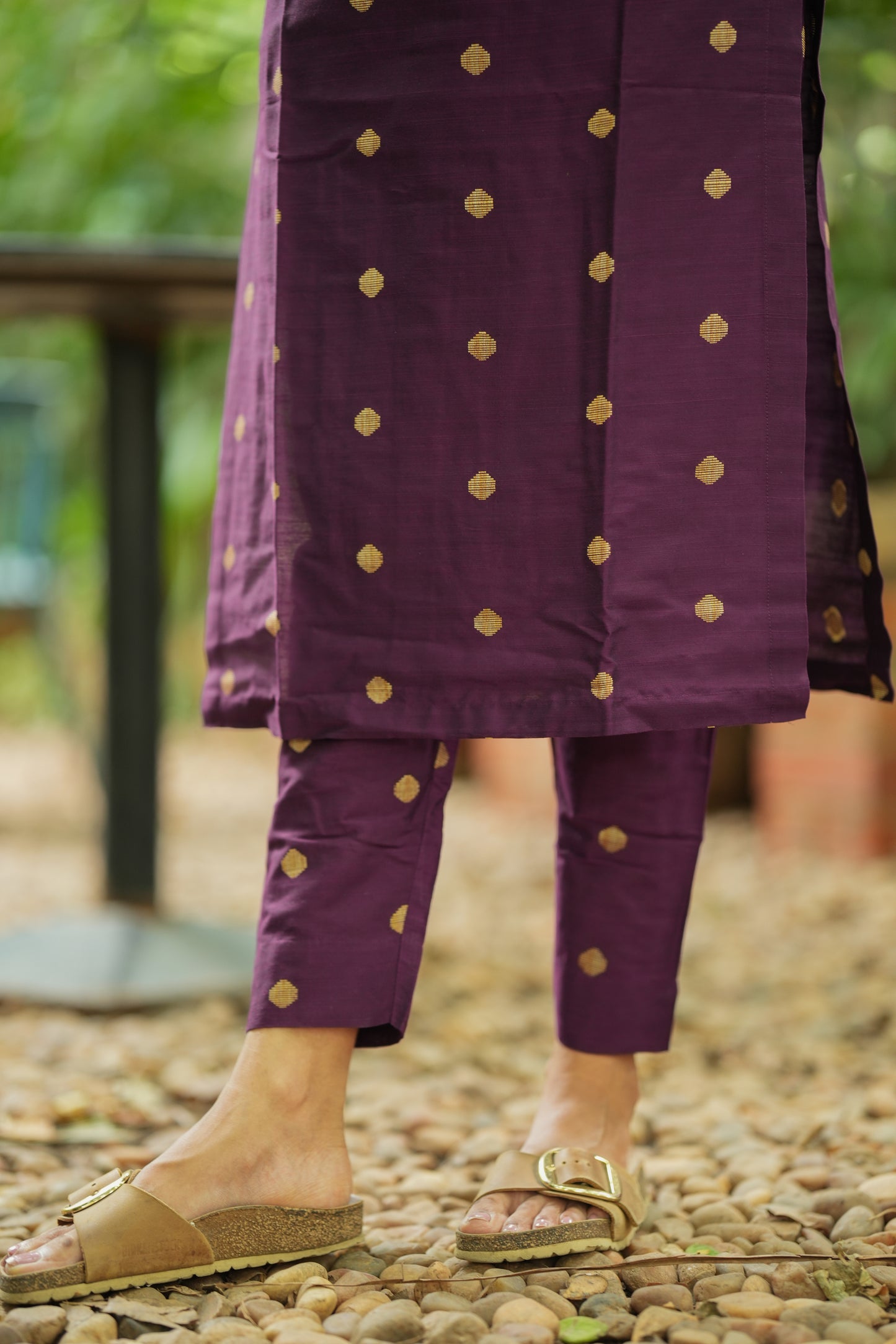 Dhrithi - Silk Cotton Coord Set - In Weaving fabric - Purple