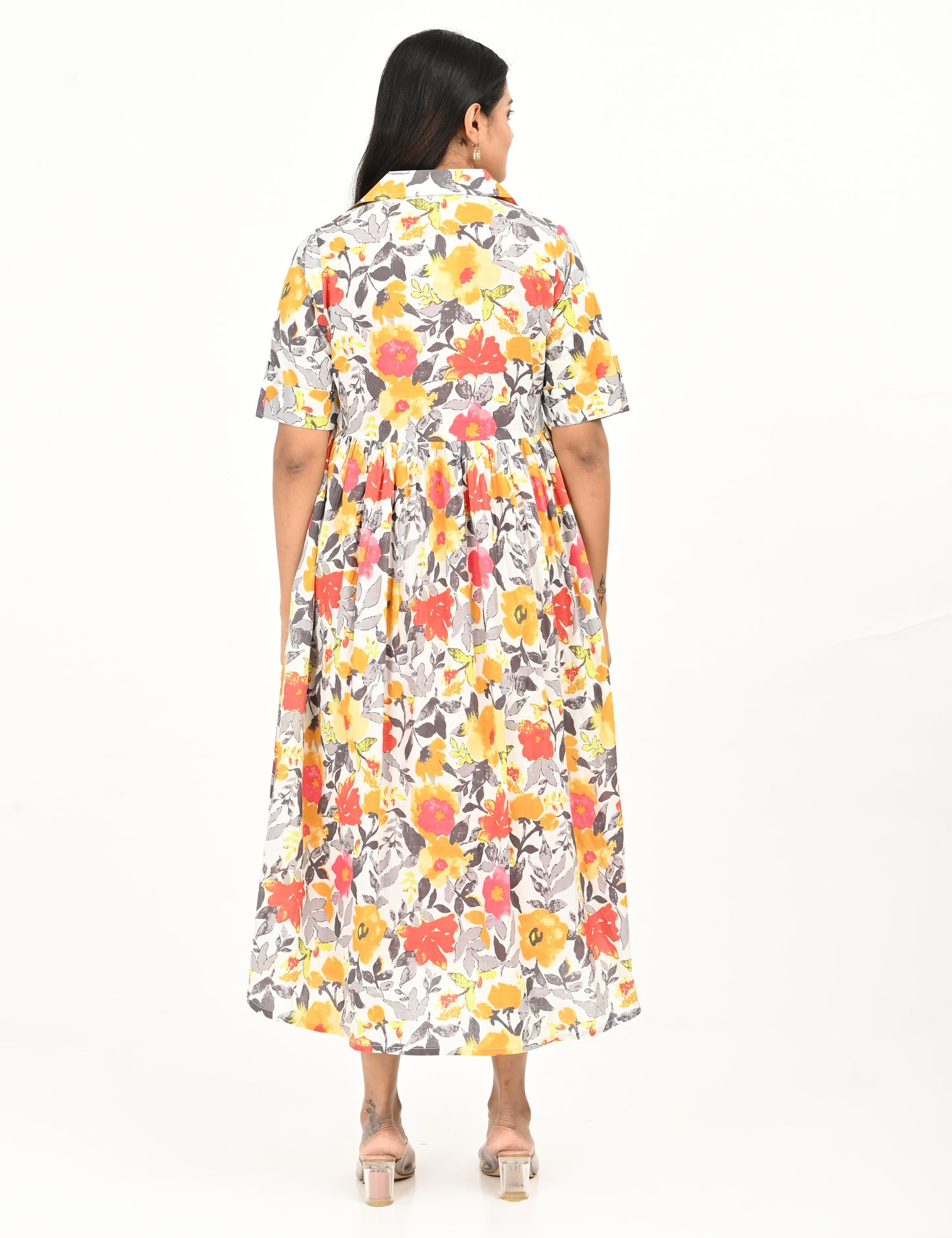 Jinisha - Two layered jacket dress - Floral