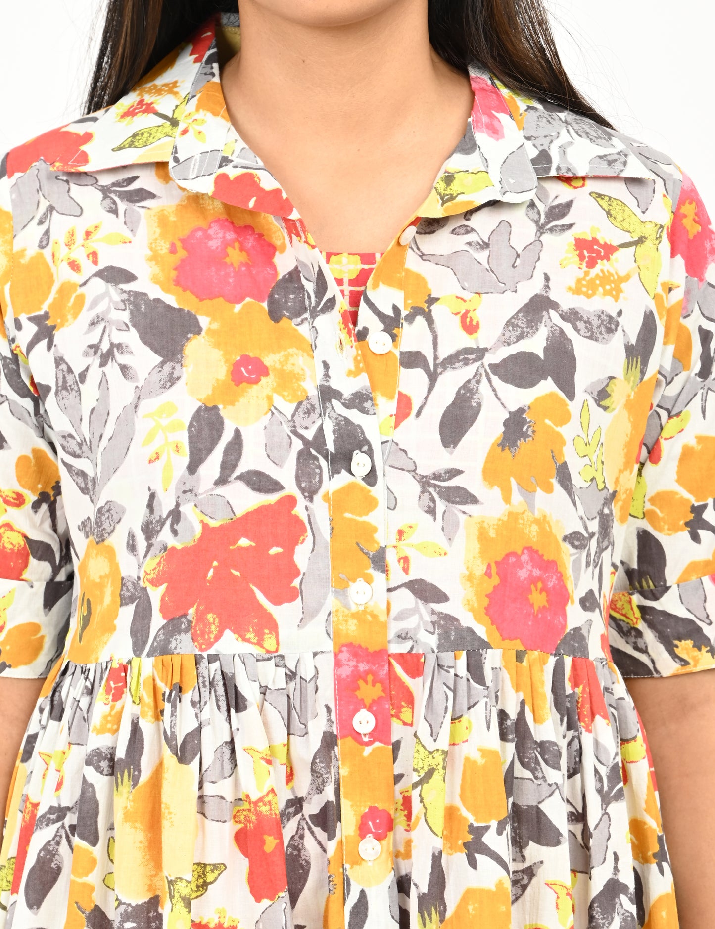 Jinisha - Two layered jacket dress - Floral