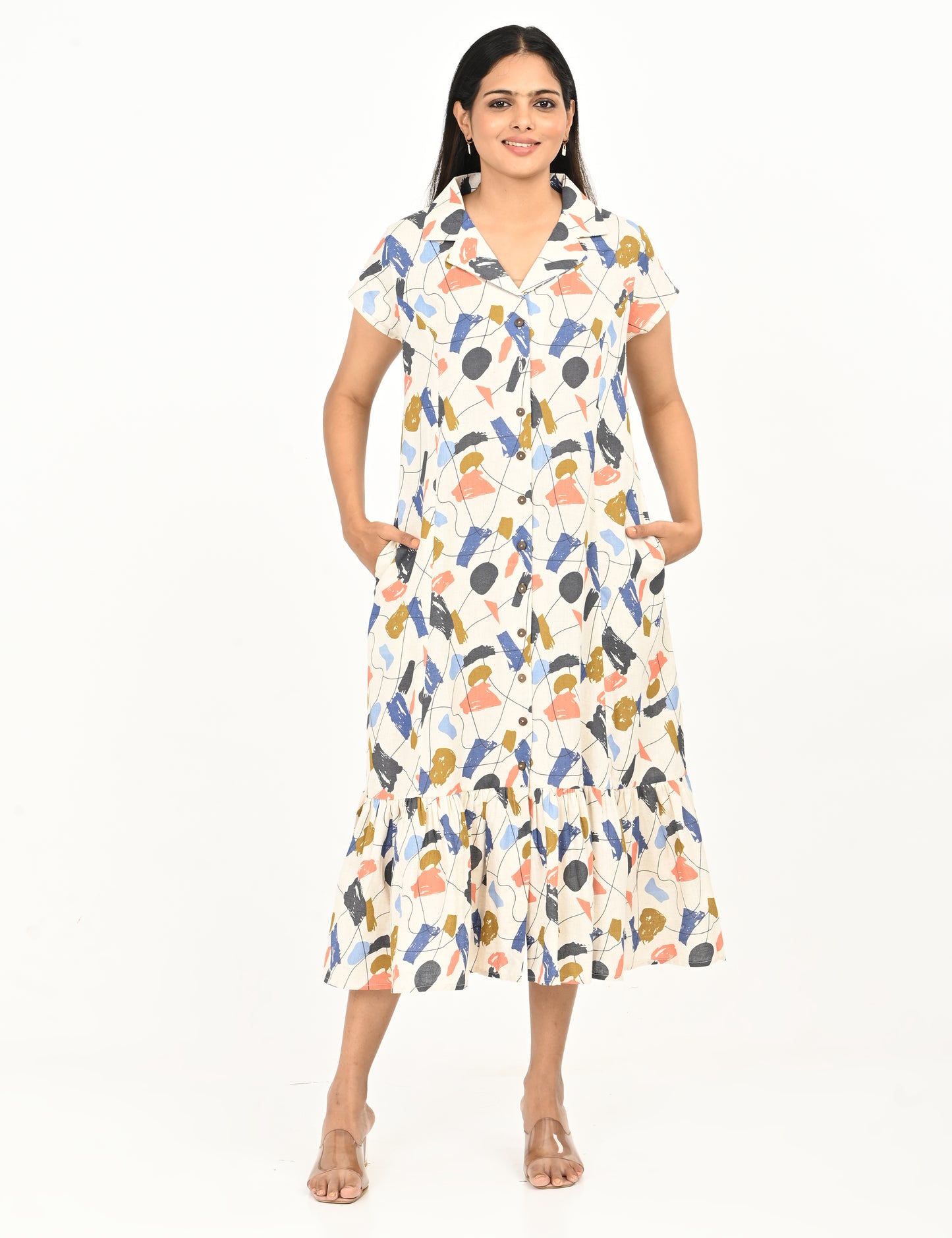 Aasvi- Premium Cotton Flex dress - Abstract Print