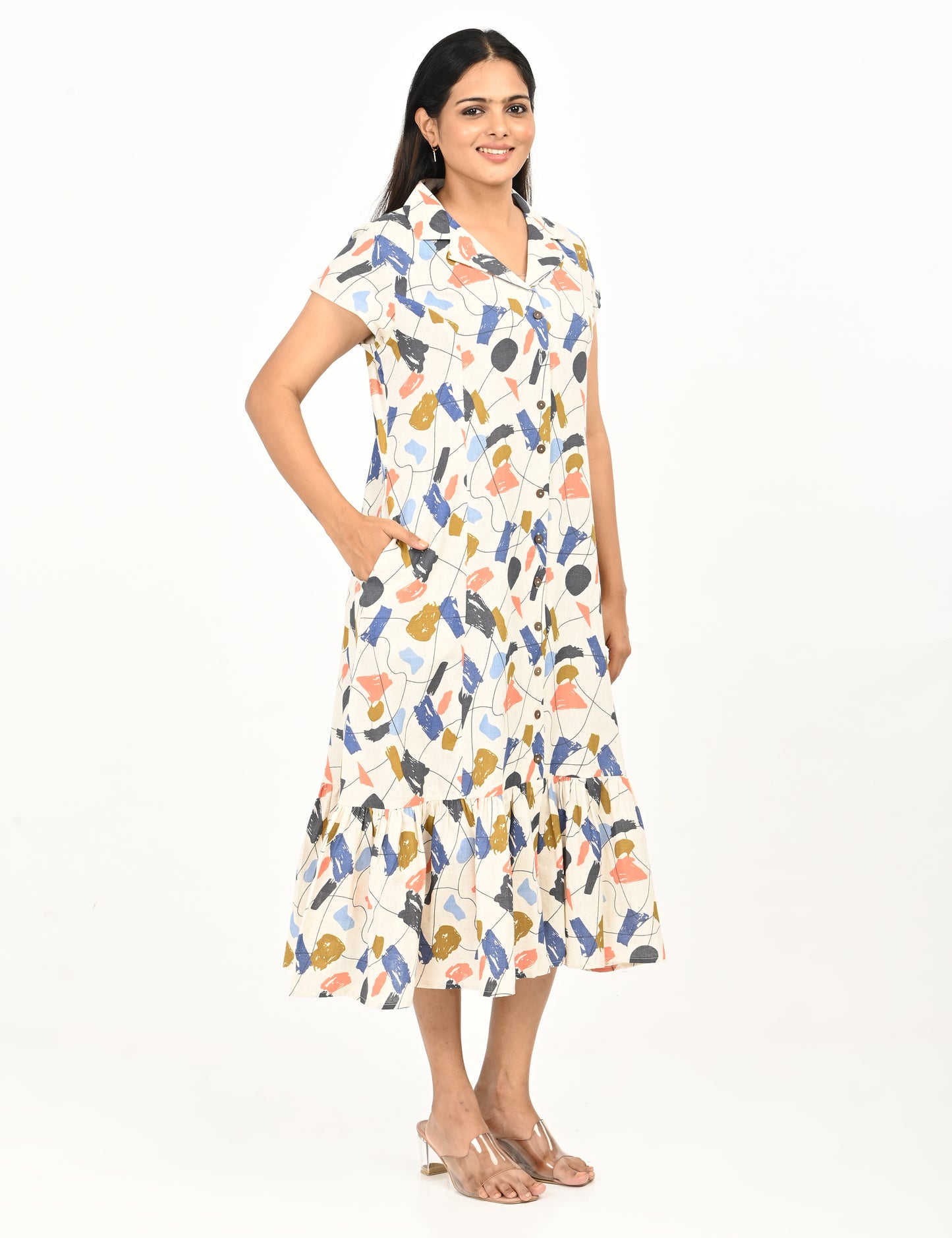 Aasvi- Premium Cotton Flex dress - Abstract Print