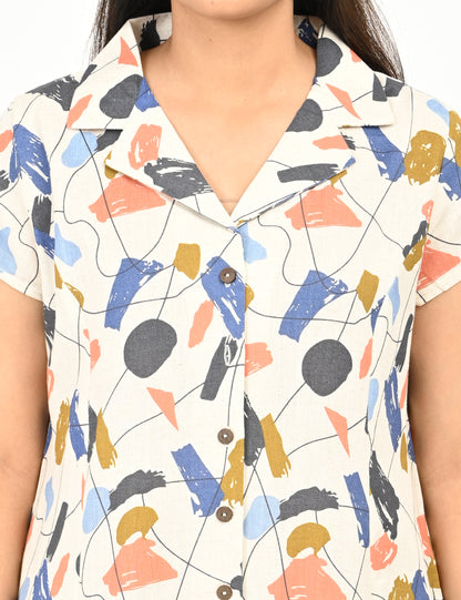 Aasvi- Premium Cotton Flex dress - Abstract Print