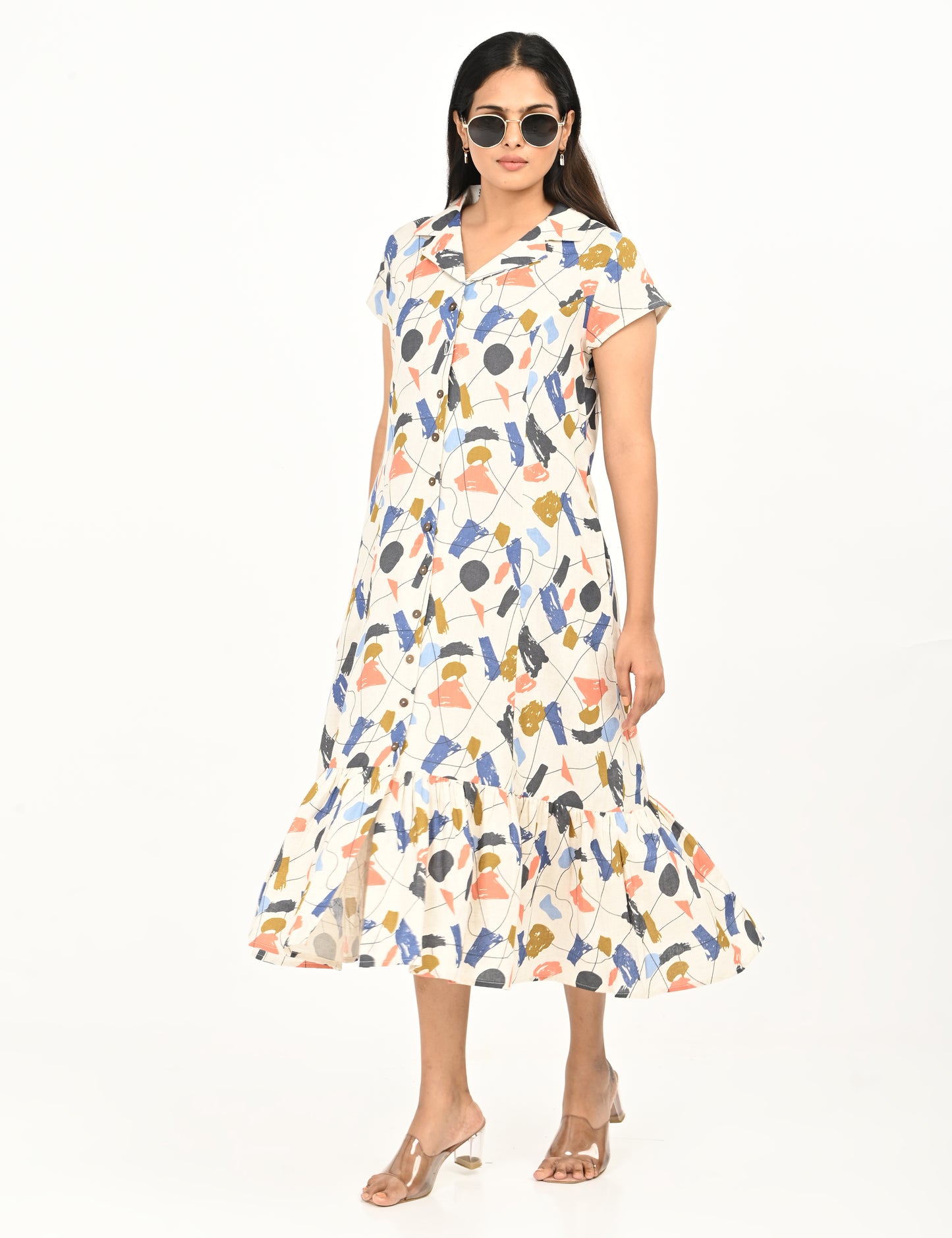 Aasvi- Premium Cotton Flex dress - Abstract Print