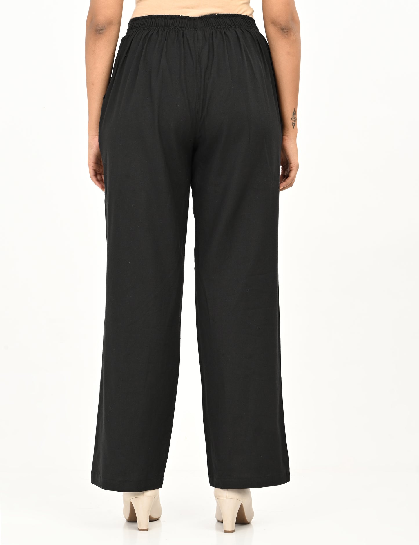 Classic Zip-Front Cotton Pants - Black