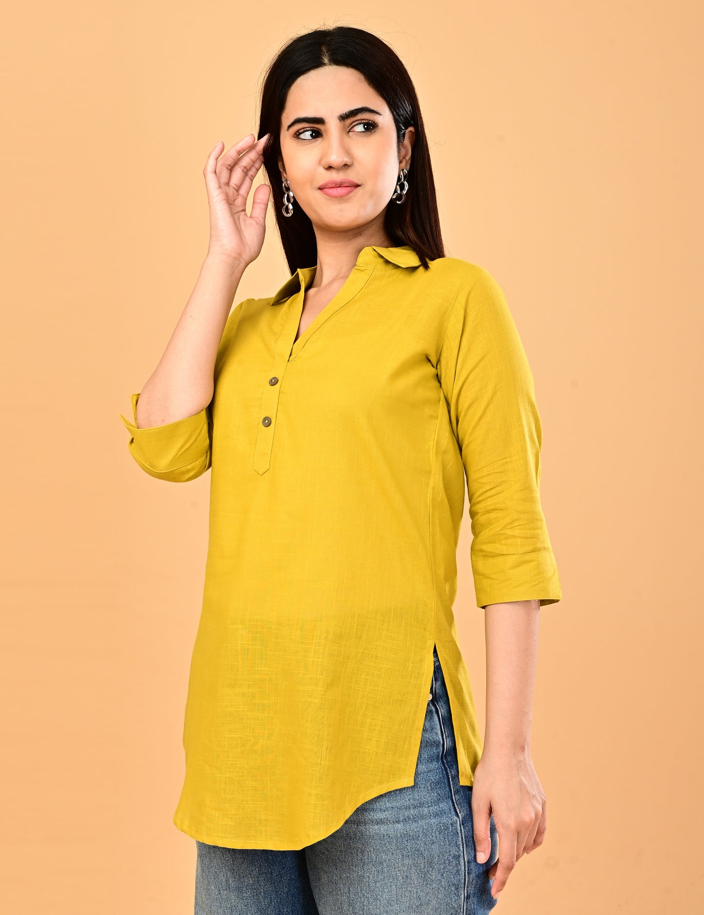 Cotton Solid Short top - Mustard