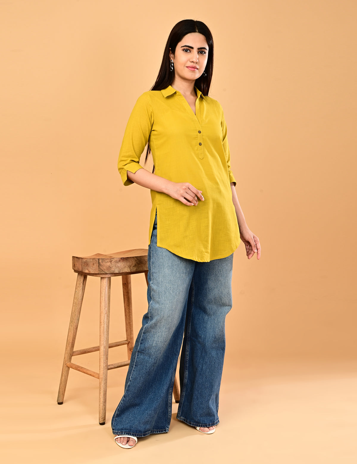 Cotton Solid Short top - Mustard