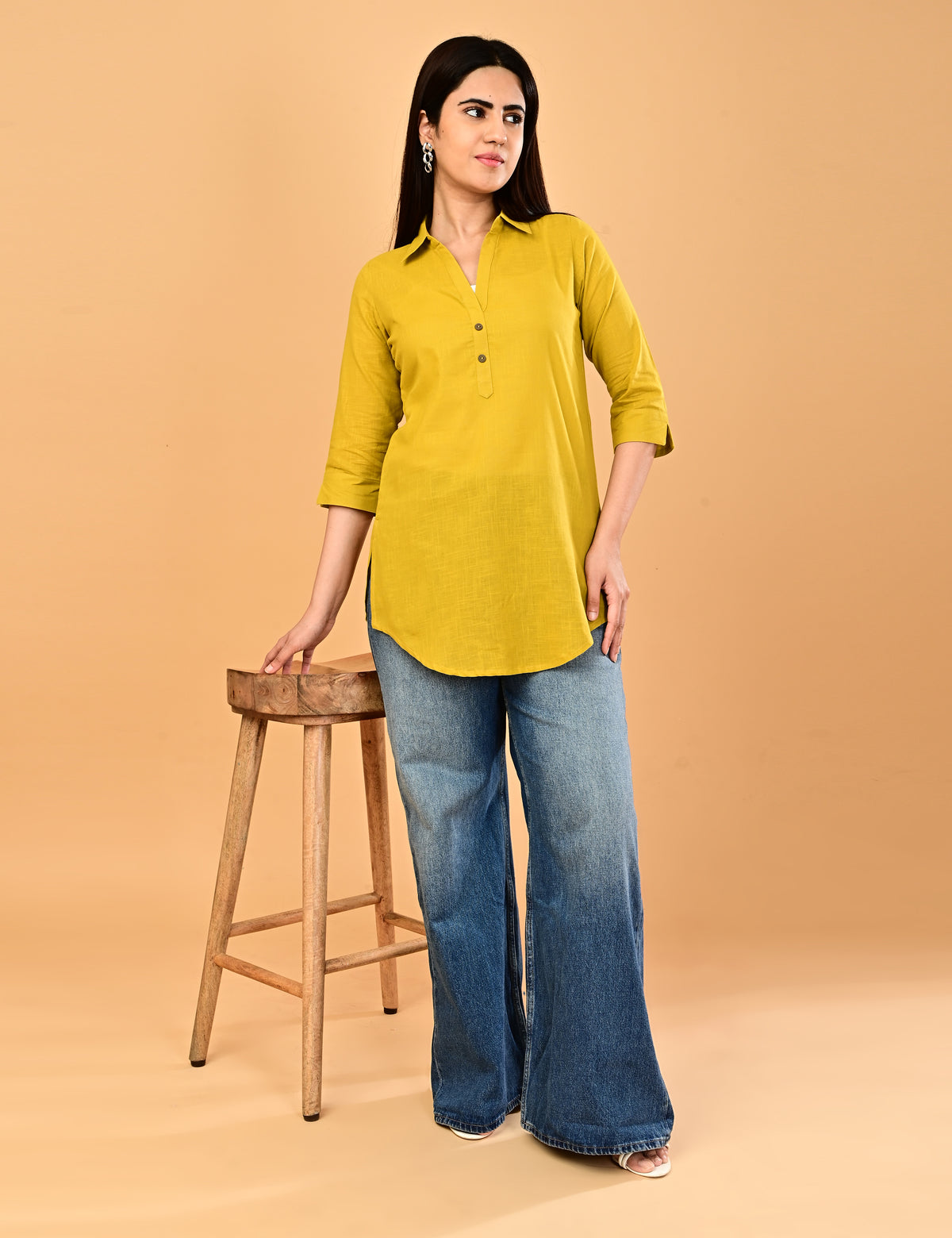 Cotton Solid Short top - Mustard