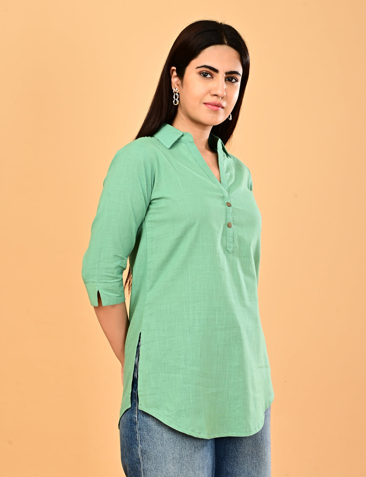 Cotton Solid Short top - Mint Green