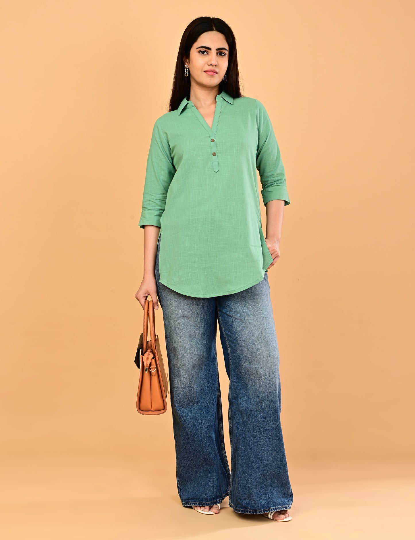 Cotton Solid Short top - Mint Green