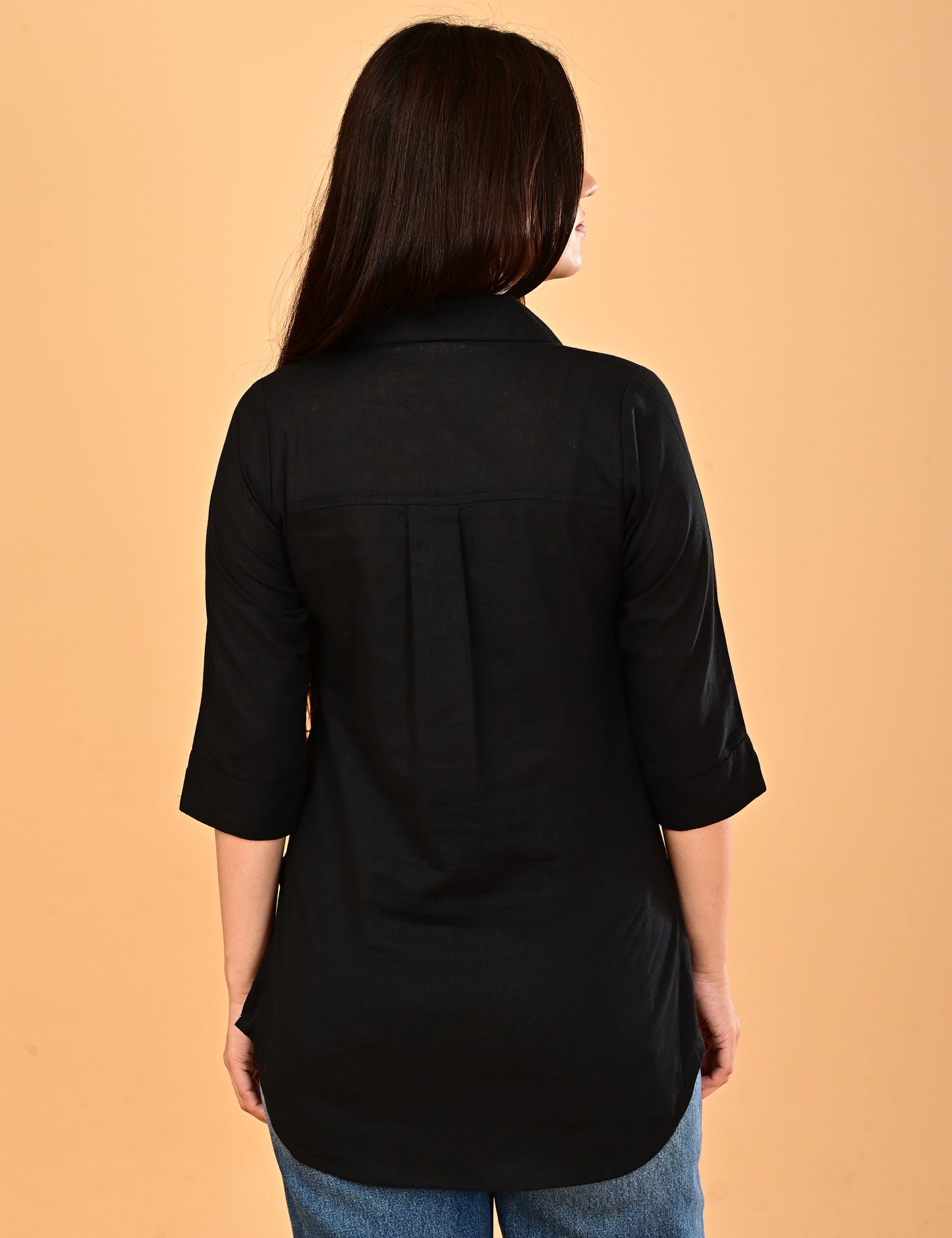 Cotton Solid Short top - Black