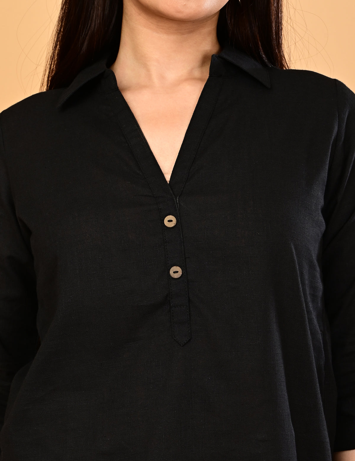Cotton Solid Short top - Black