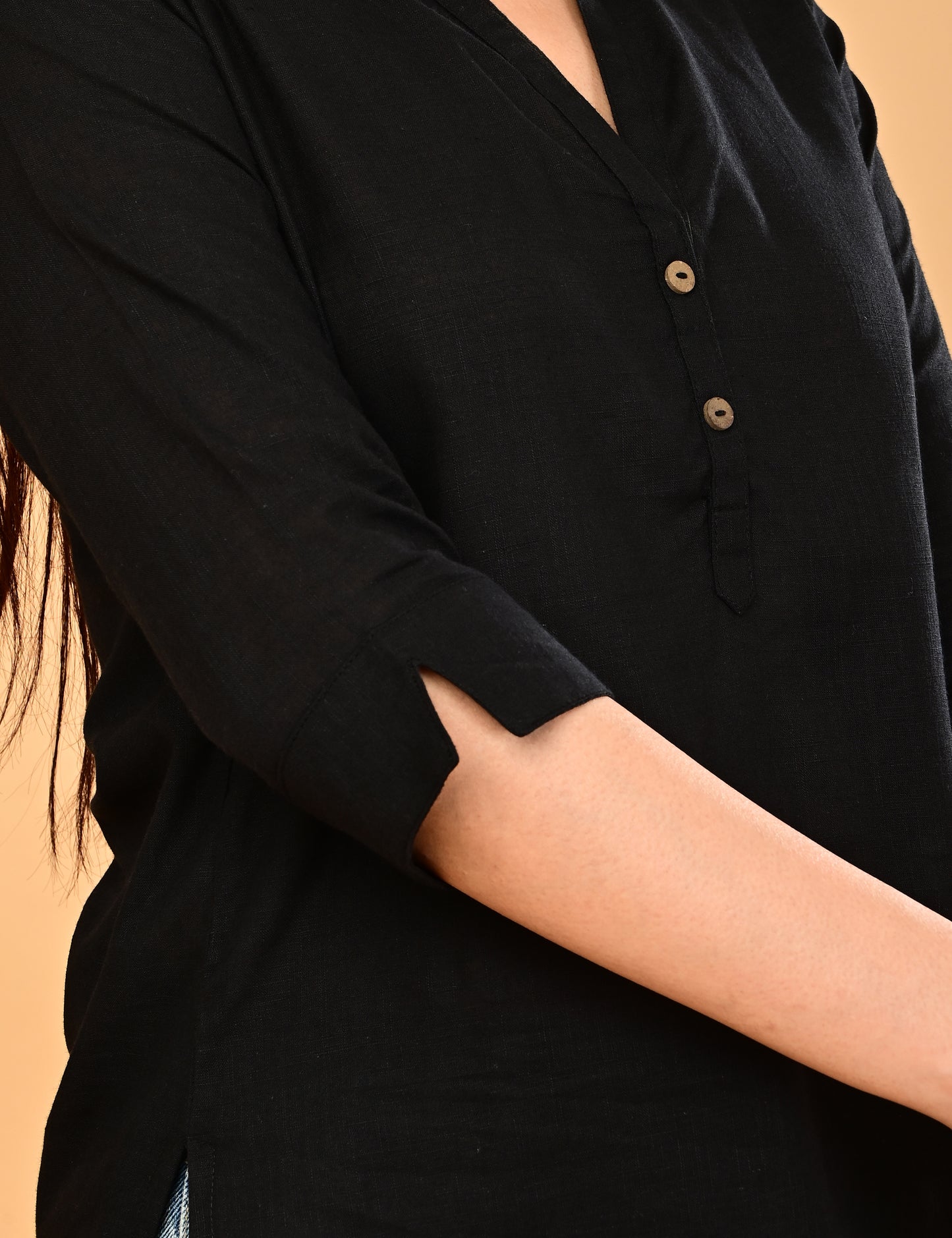 Cotton Solid Short top - Black