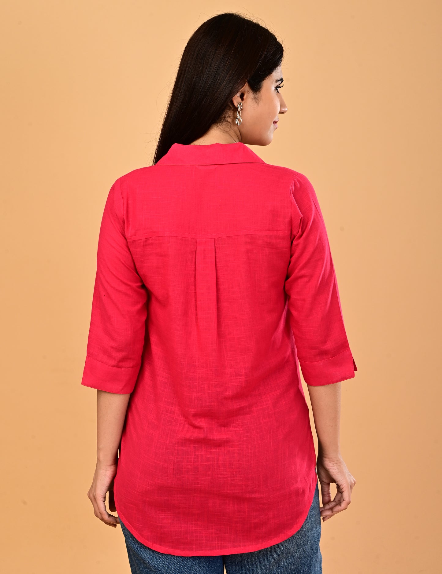 Cotton Solid Short top - Pink