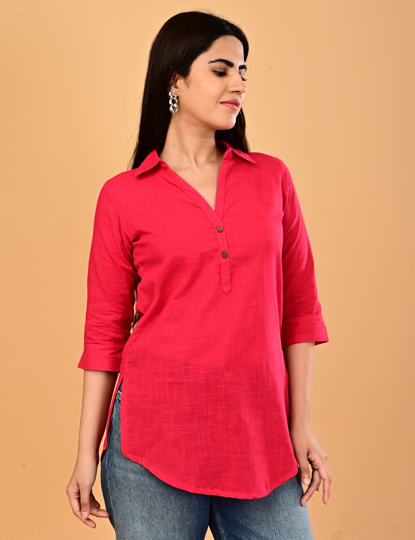 Cotton Solid Short top - Pink