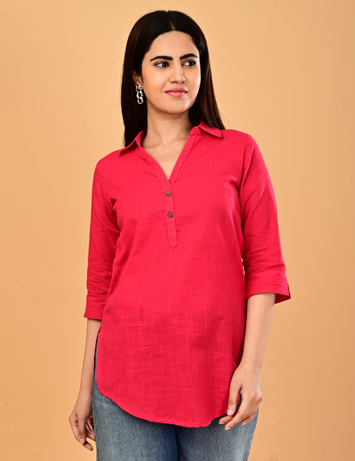 Cotton Solid Short top - Pink