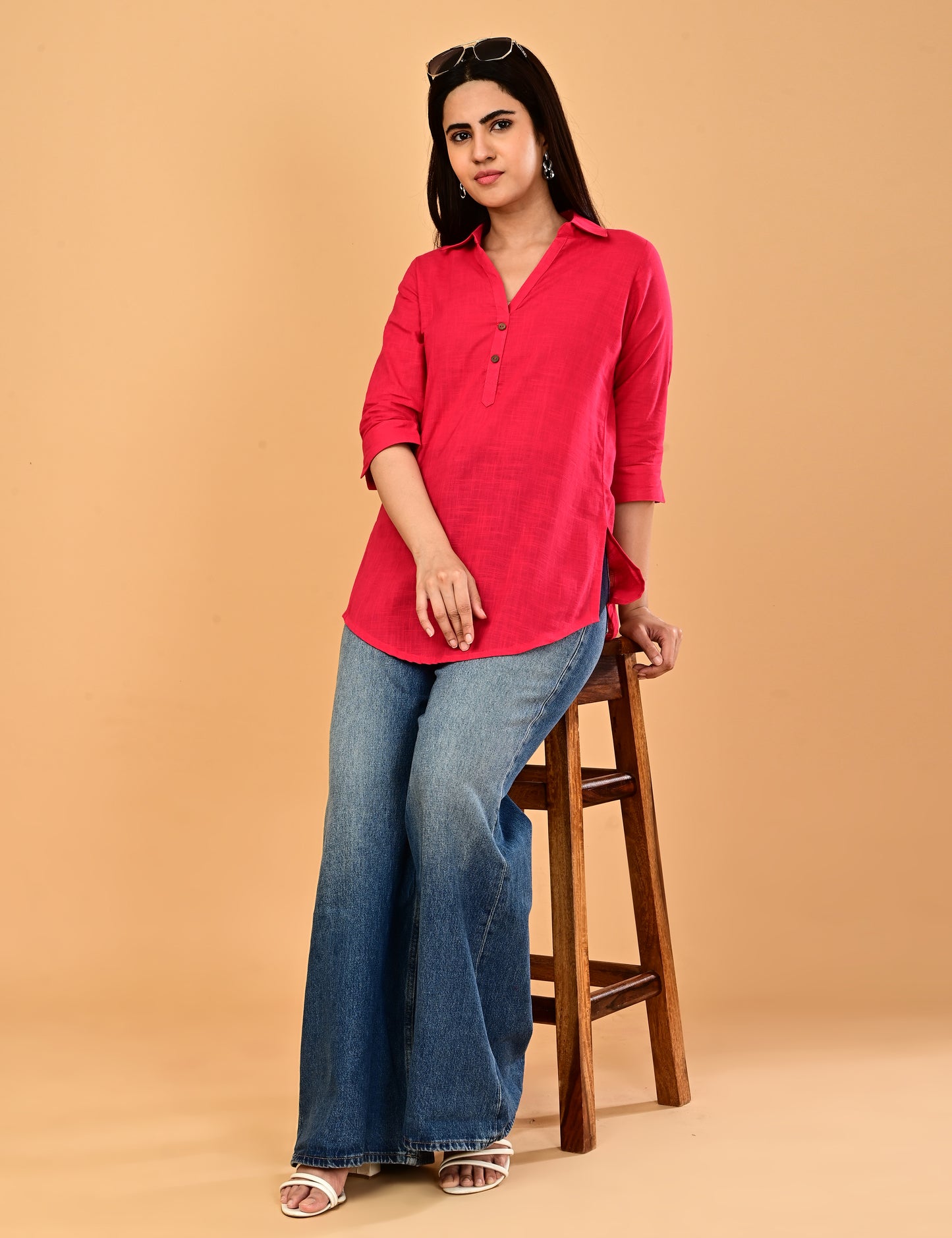 Cotton Solid Short top - Pink