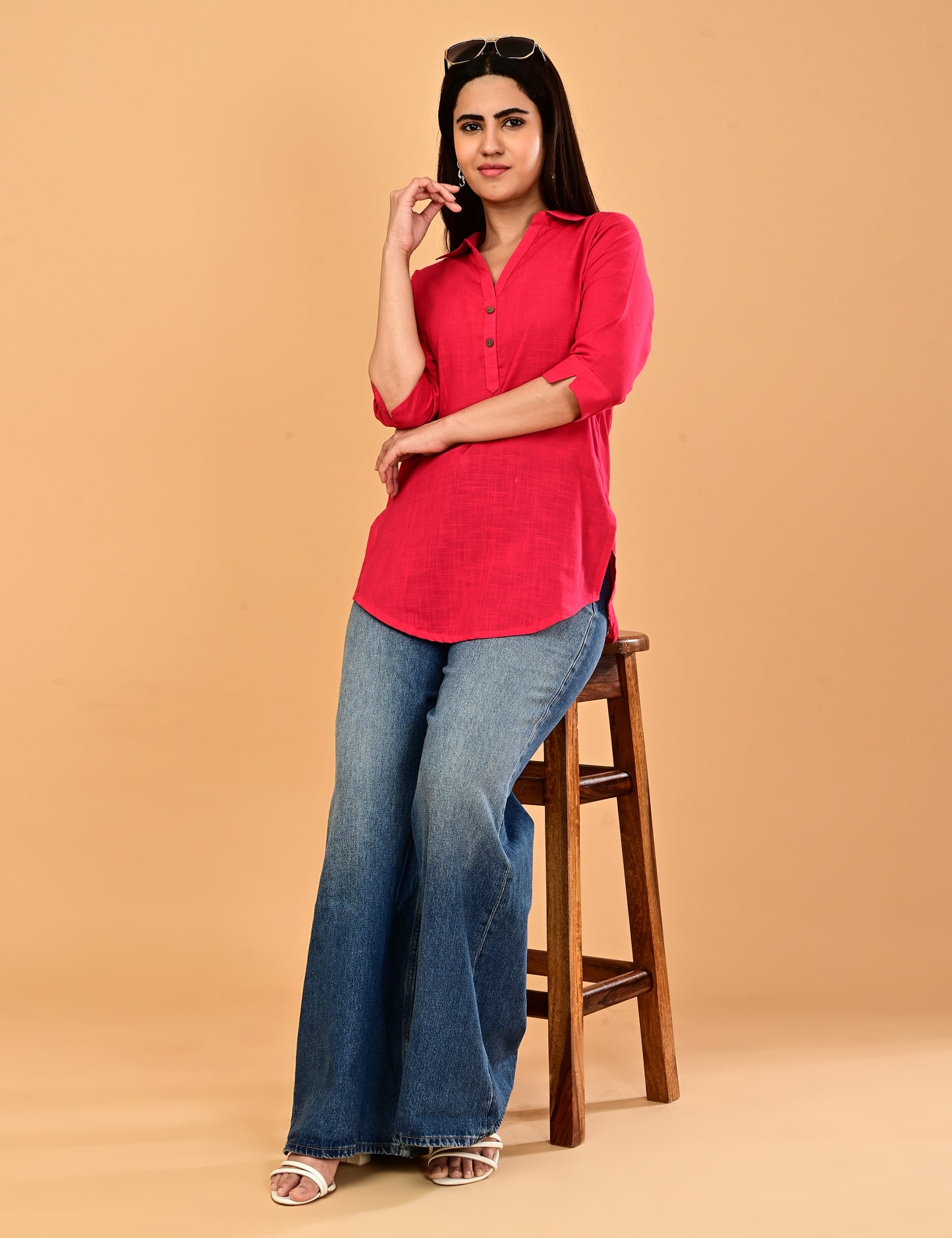 Cotton Solid Short top - Pink