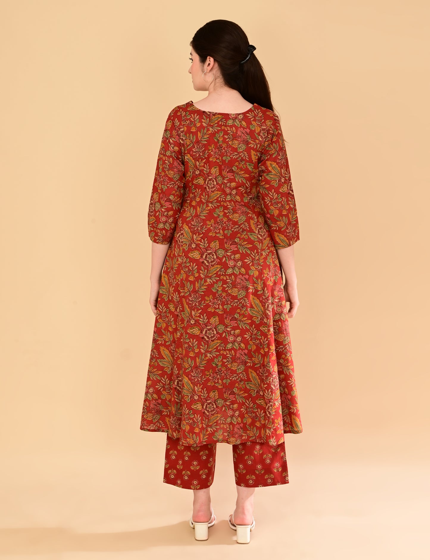 Aramya Terracotta Red Premium Cotton Coord Set