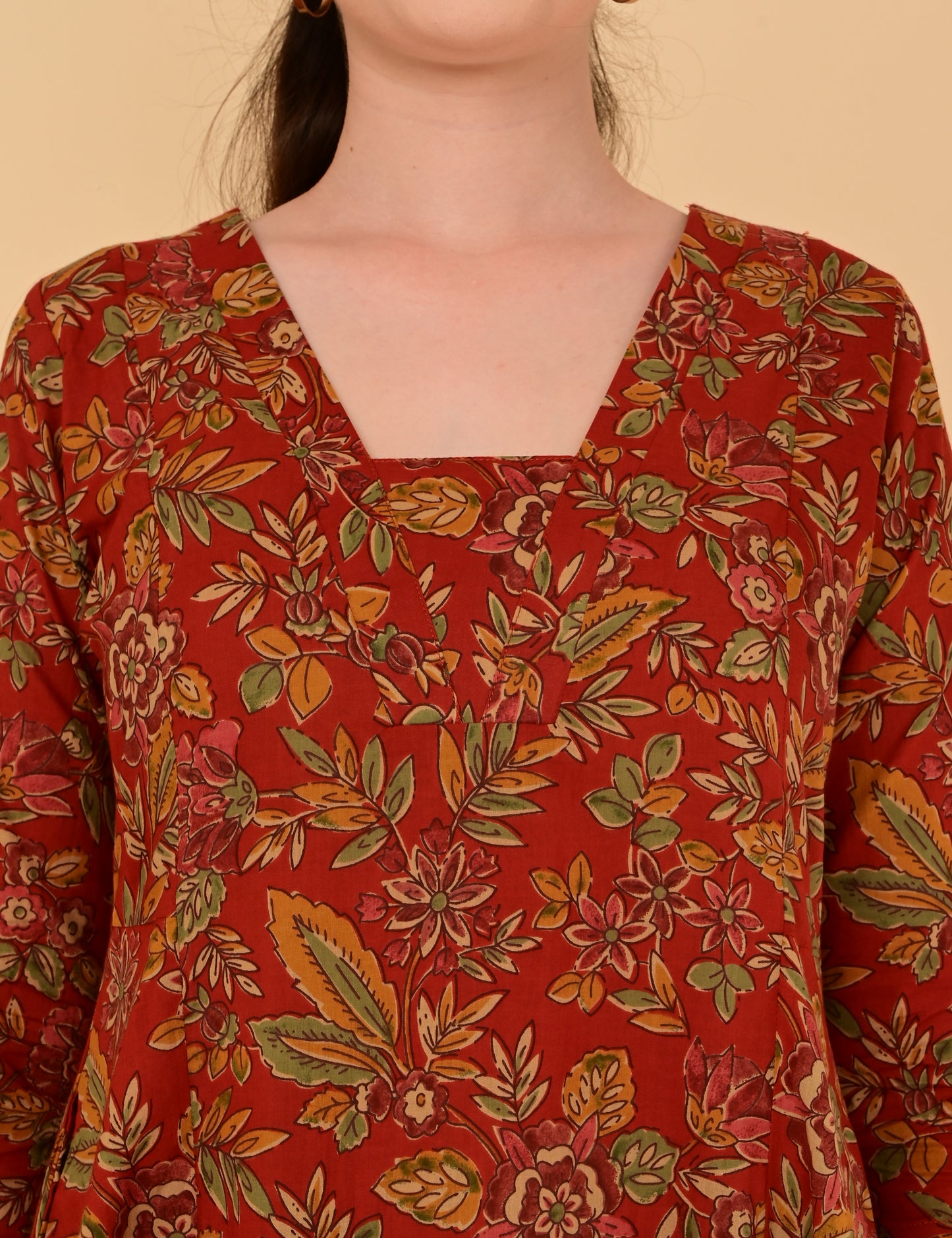Aramya Terracotta Red Premium Cotton Coord Set