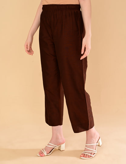 Ira Luxe Brown Silk Cotton Set