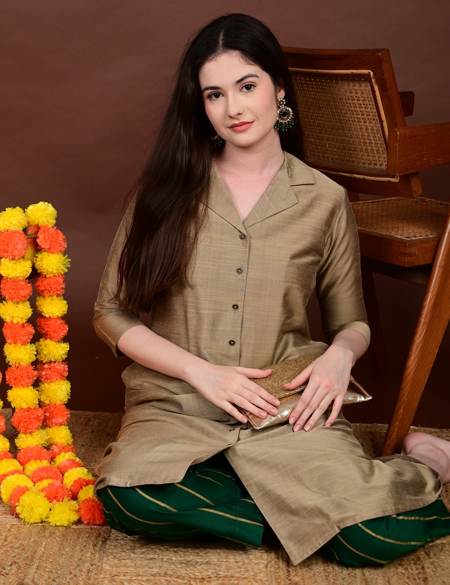 Harini Emerald Silk Cotton Set
