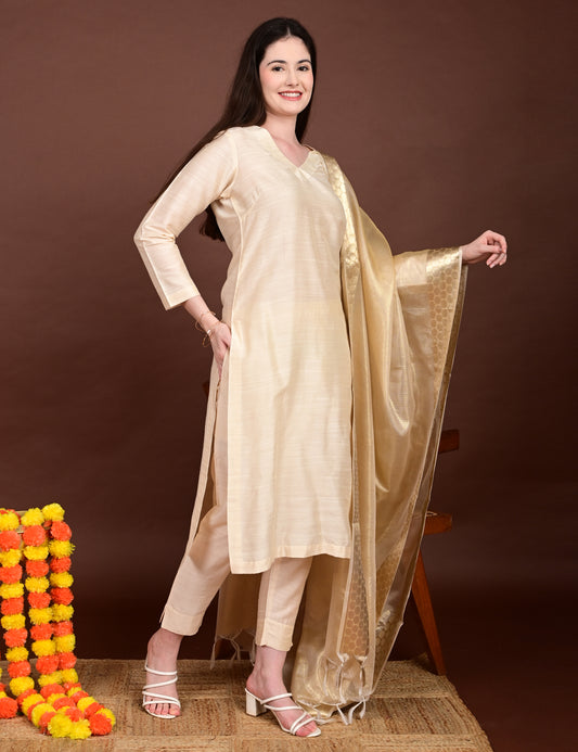 Anagha Gold Tissue Silk Cotton Set