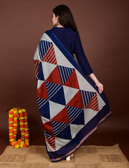 Meher Indigo Elegance Silk Cotton Set