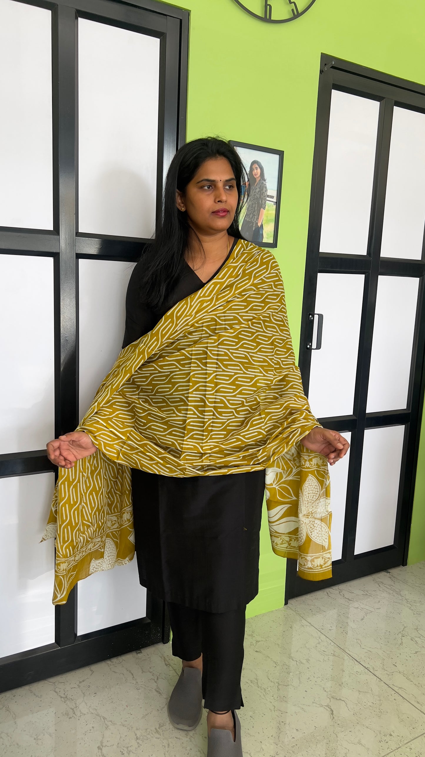 Cotton Dupatta - Mustard