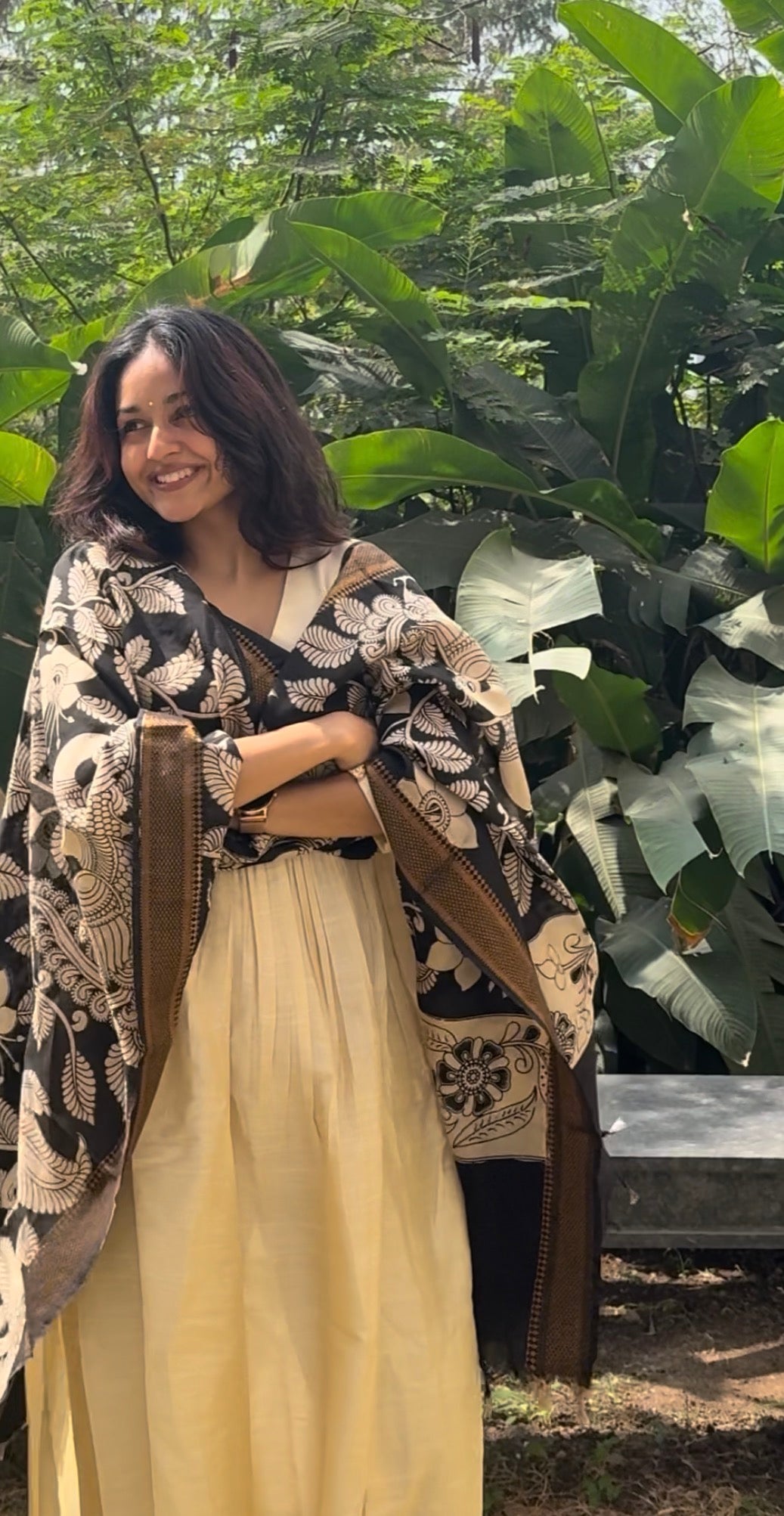 Half white Nyra Silk cotton set