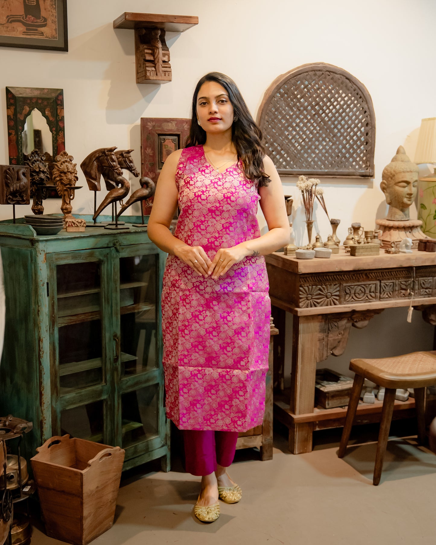 Kavya - Brocade Coord Set - Pink