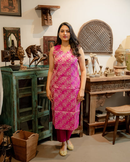 Kavya - Brocade Coord Set - Pink