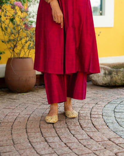 Madhurika - Classic Silk cotton Coord Set - Pink