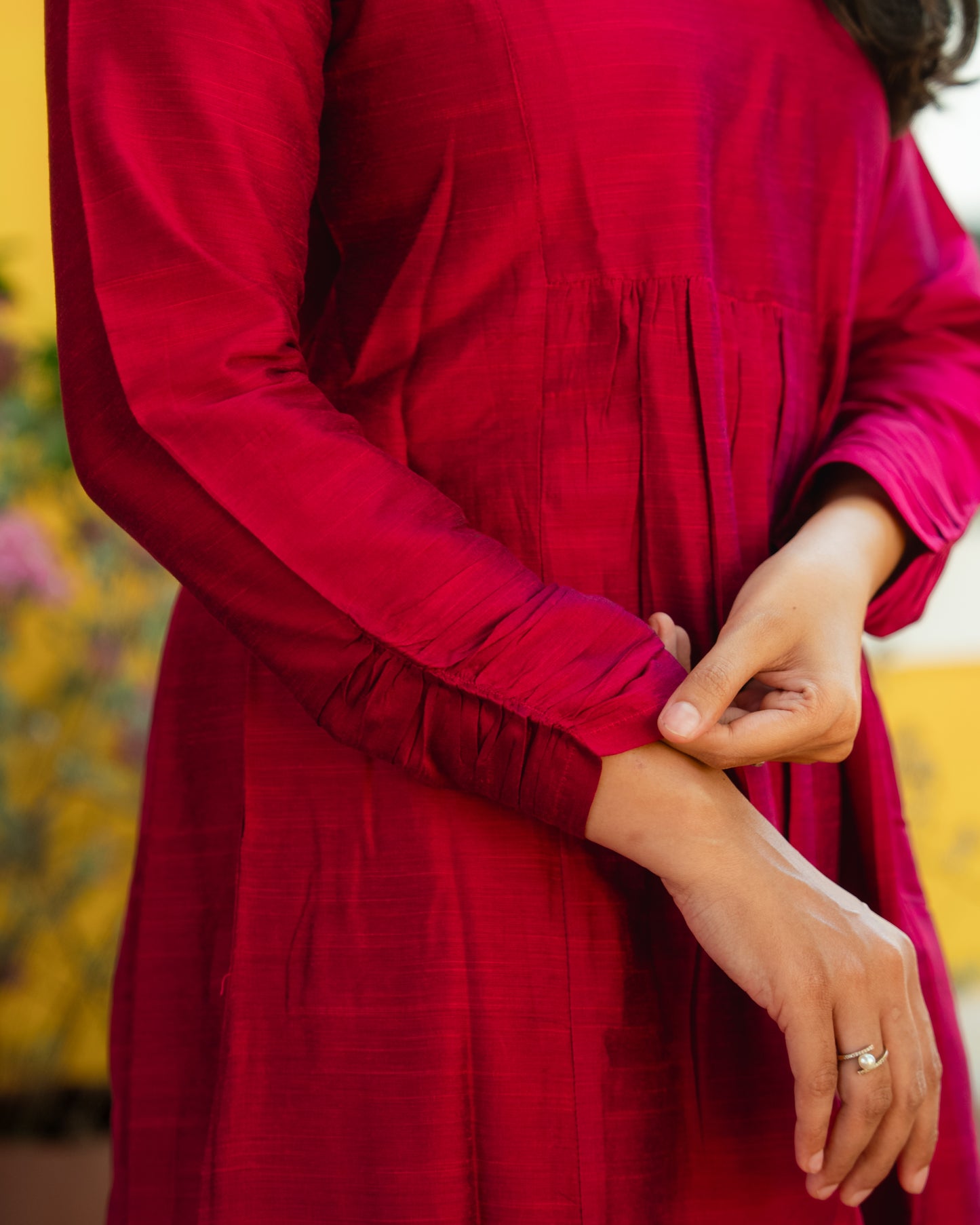 Madhurika - Classic Silk cotton Coord Set - Pink