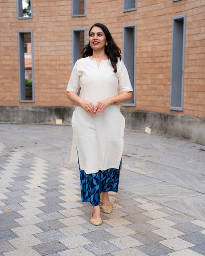 Rashmika - Breezy White Cotton Set