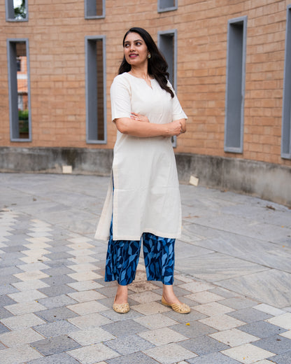 Rashmika - Breezy White Cotton Set