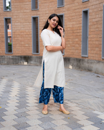 Rashmika - Breezy White Cotton Set