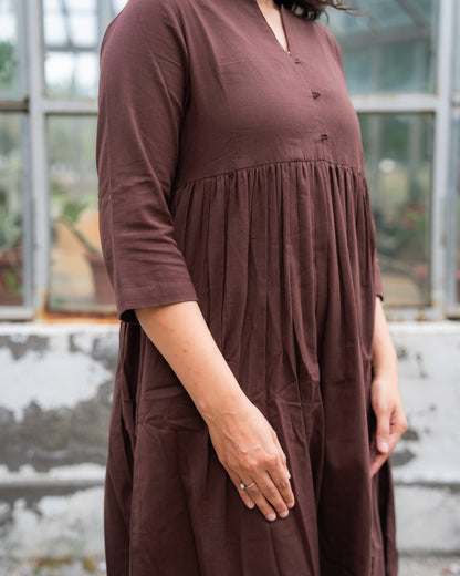 Nithya - Premium Cotton Coord Set - Brown