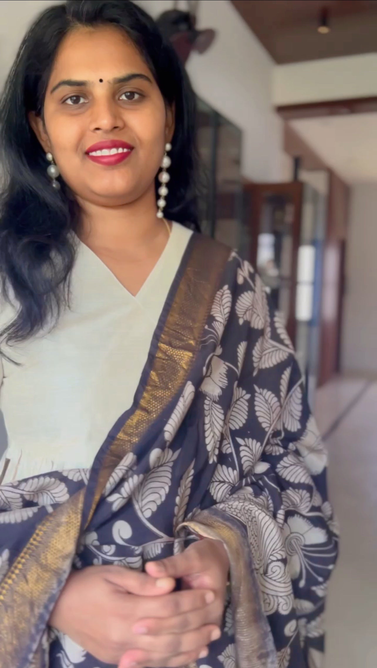 Half white Nyra Silk cotton set