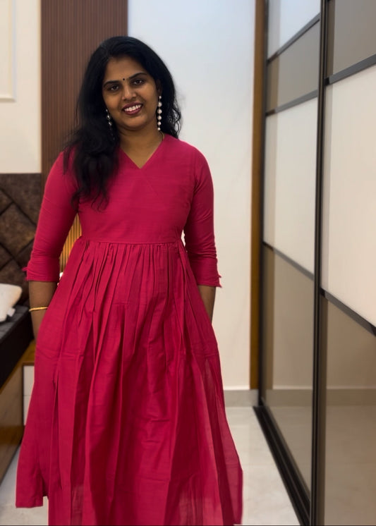 Pink Nyra Silk cotton set